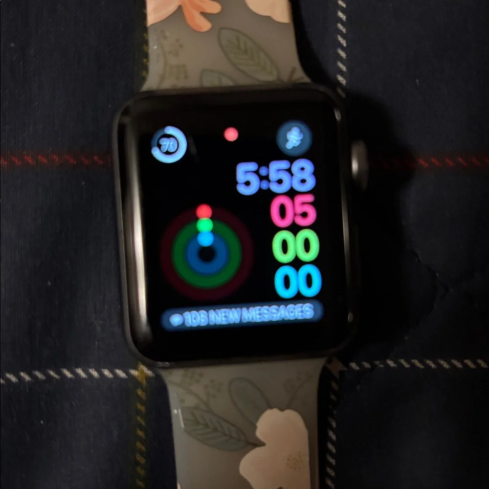 Apple Watch Series 3 with Floral Gray Band